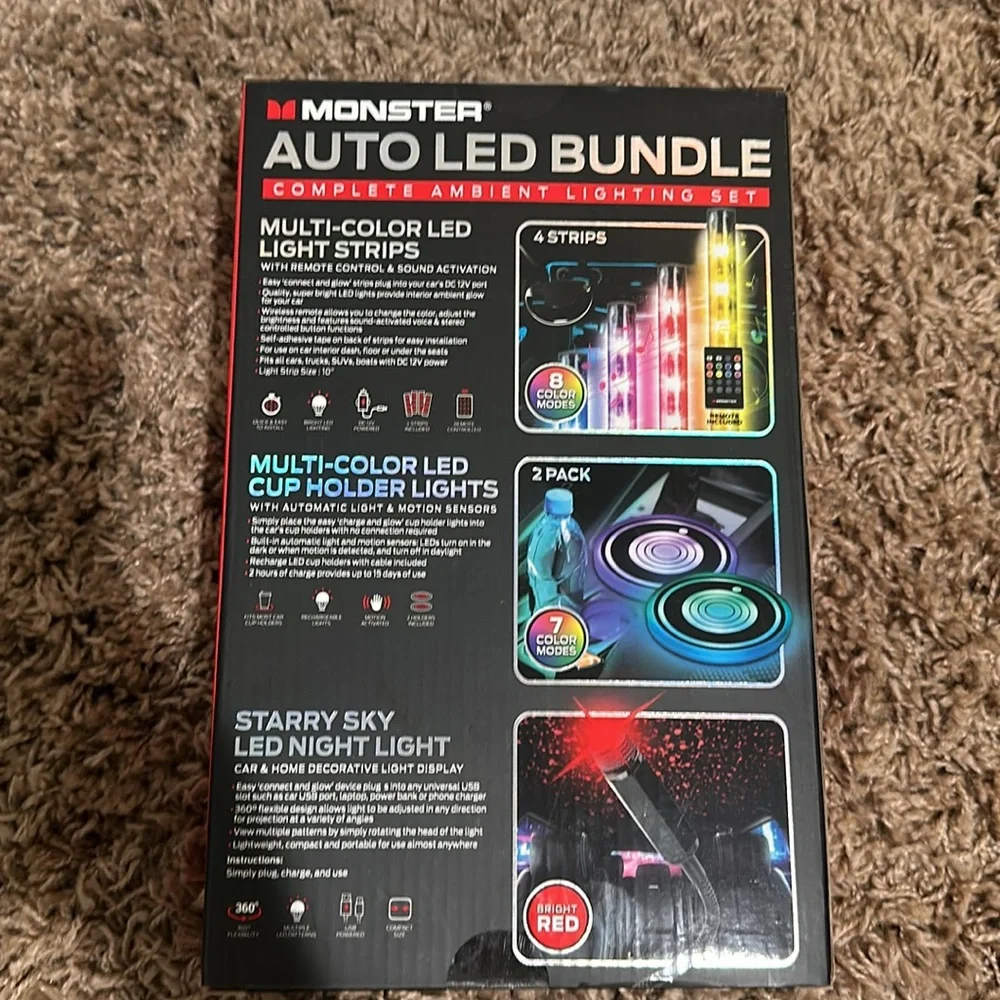 NIB Ambient Light Set for Car - Picture 2 of 3